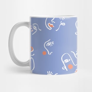 Very Peri Abstract Faces Mug